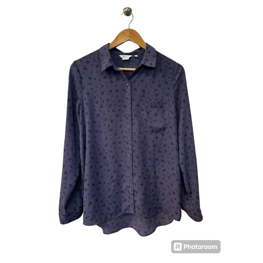 Women's Reitmans Blouse M Purple Floral